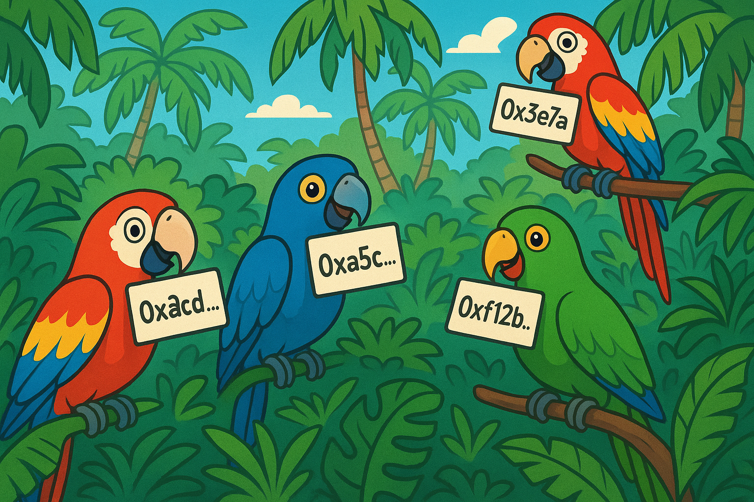 A visual representation of a simplified blockchain address